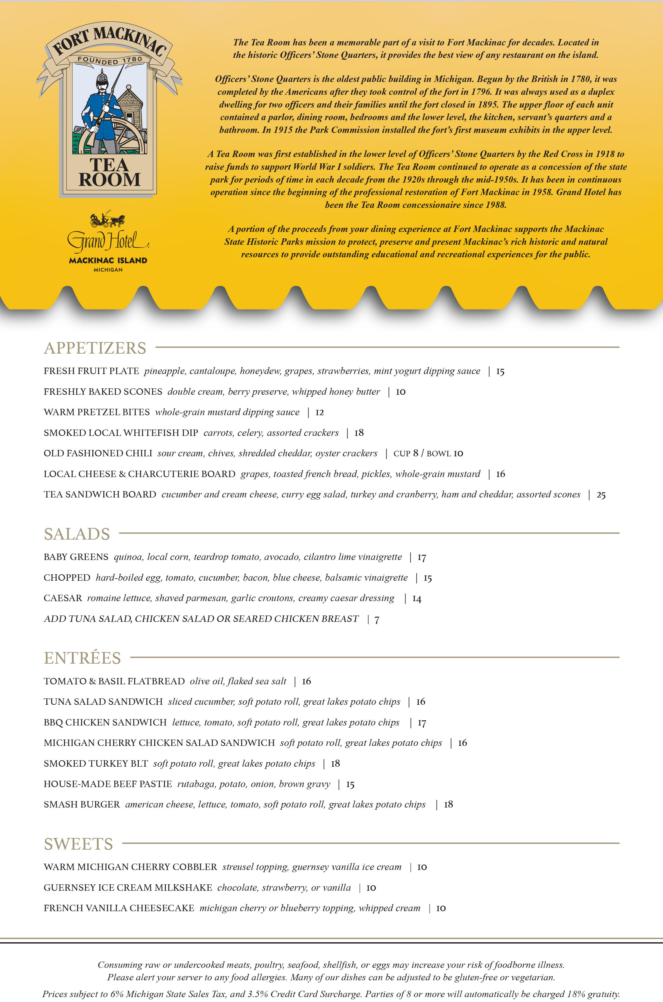 Tea Room Menu