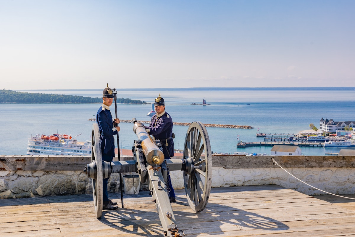 Photo of Cannon Firing Demonstration, followed by the People of Fort Mackinac Program